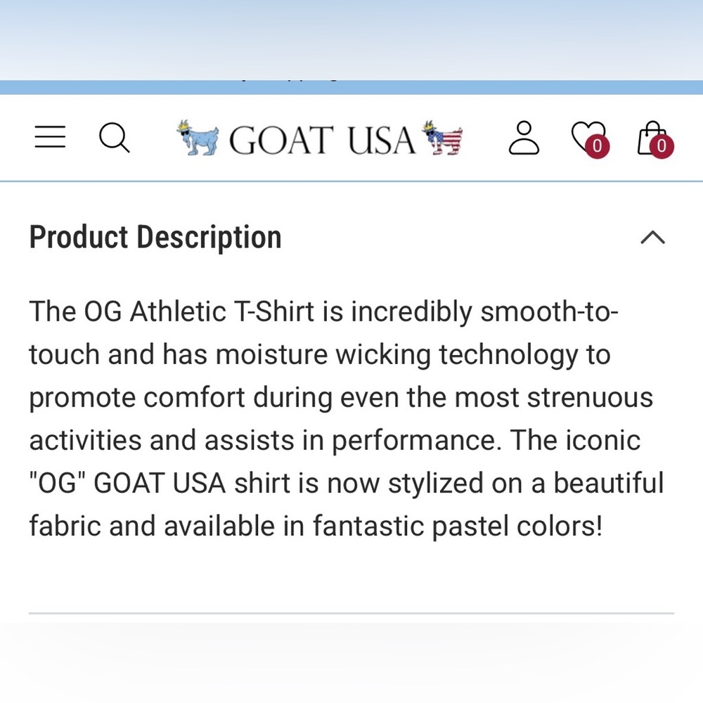 GOAT USA Kids OG Athletic T-Shirt, sold out online! EUC, size XL - Picture 3 of 8